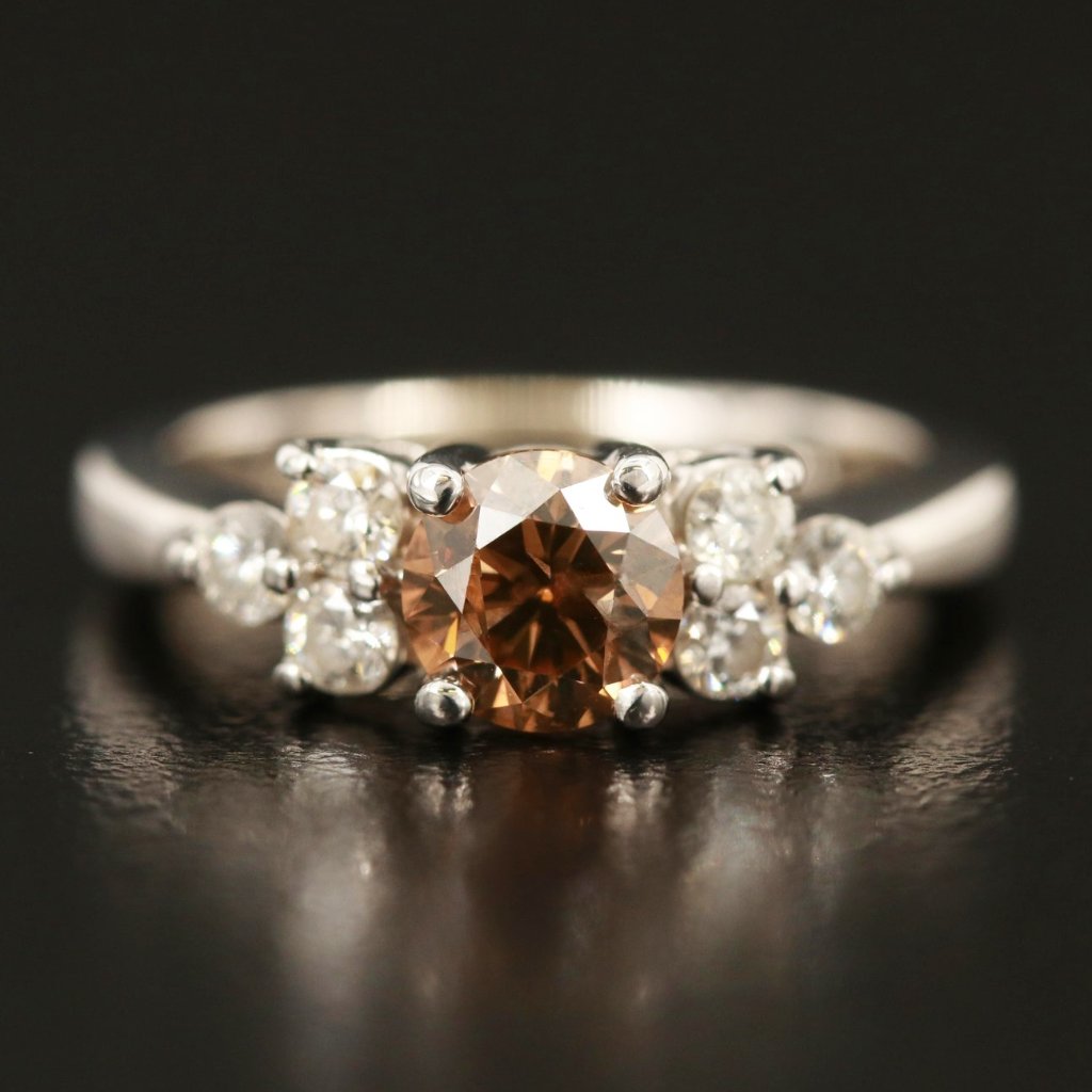 6500  Designer Engagement Ring  16 Ct Diamond  Center Diamond 1 Ct  14k